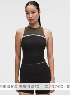 Mockneck女士半高领内置内衣运动背心 *条纹丨lululemon丨LW1FTXS