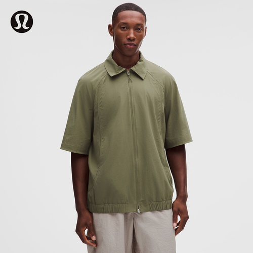 Stretch Woven 男士前拉链短袖 T 恤丨lululemon丨LM3H46S