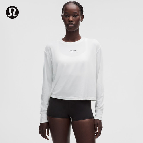 Jersey 女士训练平纹针织长袖T恤 *文字徽标丨lululemon丨LW3KMJS