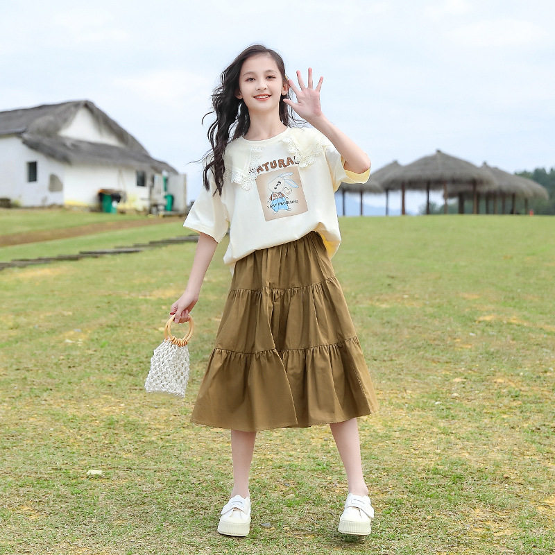 森系女童夏装套装INS潮 夏季小清新女孩衣服 一大一小儿童姐妹装