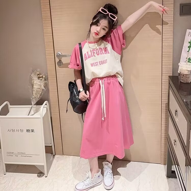 学院风女童半身裙套装十岁中大童小女孩夏天衣服儿童姐妹闺蜜装夏