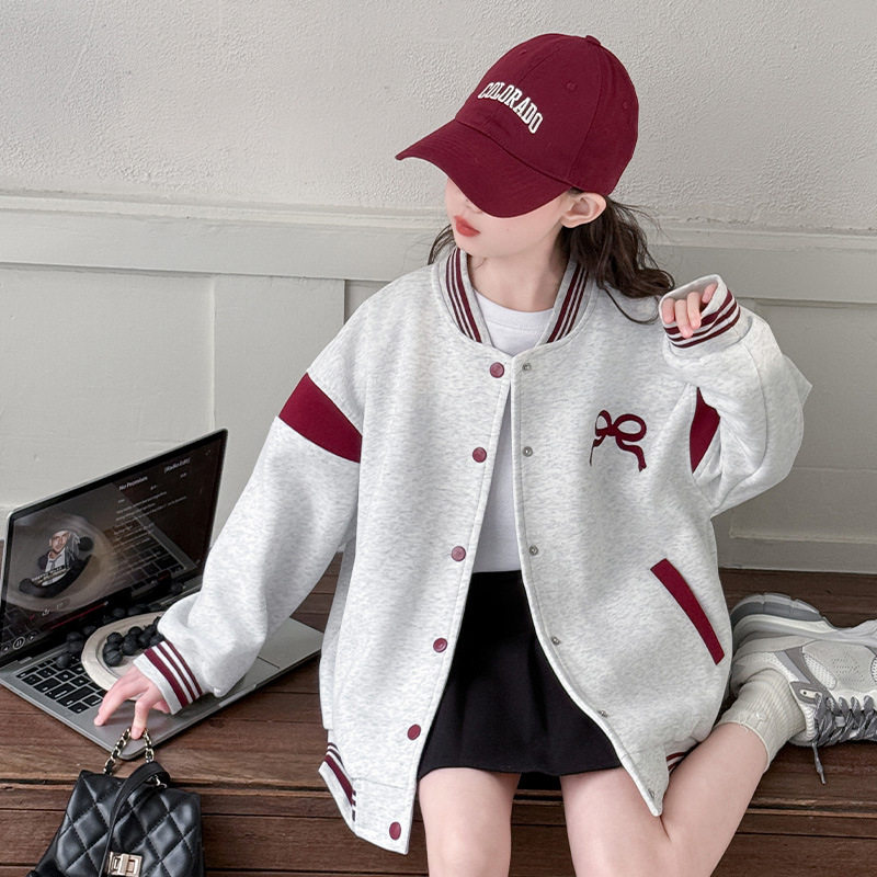 韩版时髦女童棒球服外套开学季女孩衣服春秋款儿童姐妹装闺蜜上衣