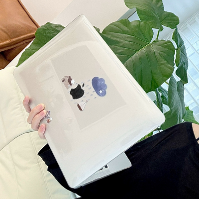 Shesell「下雨天」适用于Macbook透明保护壳air保护套13寸M4pro防划防刮pro硬壳14寸