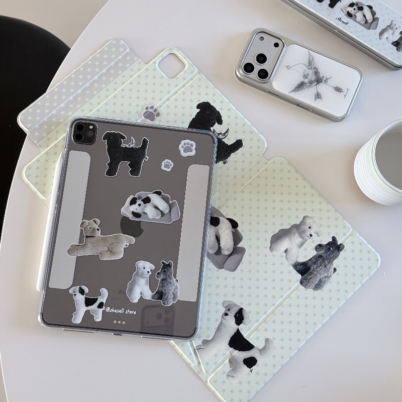 Shesell「萌宠」iPad磁吸分离V型双面夹亚克力多角度带搭扣苹果平板保护壳横竖支撑air6