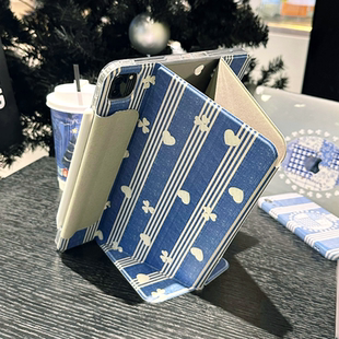 Shesell「蓝调」iPad磁吸分离V型双面夹亚克力多角度带搭扣苹果平板保护壳横竖支撑air6