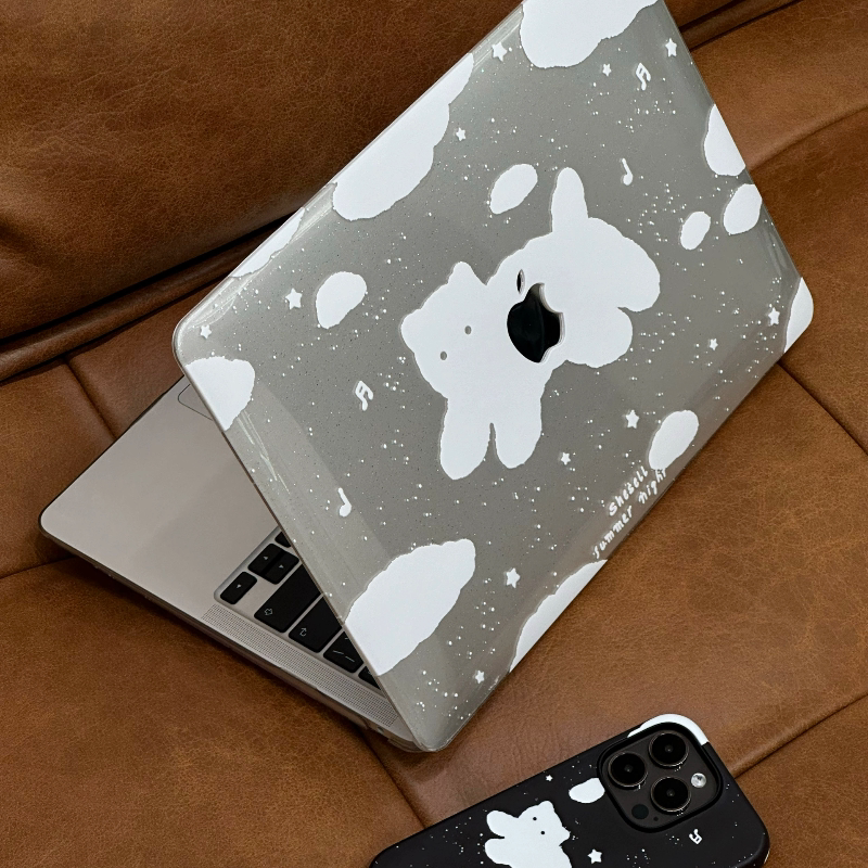 Shesell「喵喵云」适用于Macbook透明保护壳air保护套13寸14寸M3防划防刮pro硬壳