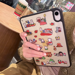Shesell「古早动画」黑色ipad亚克力单底保护壳pro防摔mini6苹果单壳11代轻便air6新款11寸
