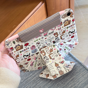 Shesell「一堆猫」ipad增高多折磁吸双面夹保护壳适用2025款air保护套11代搭扣分离