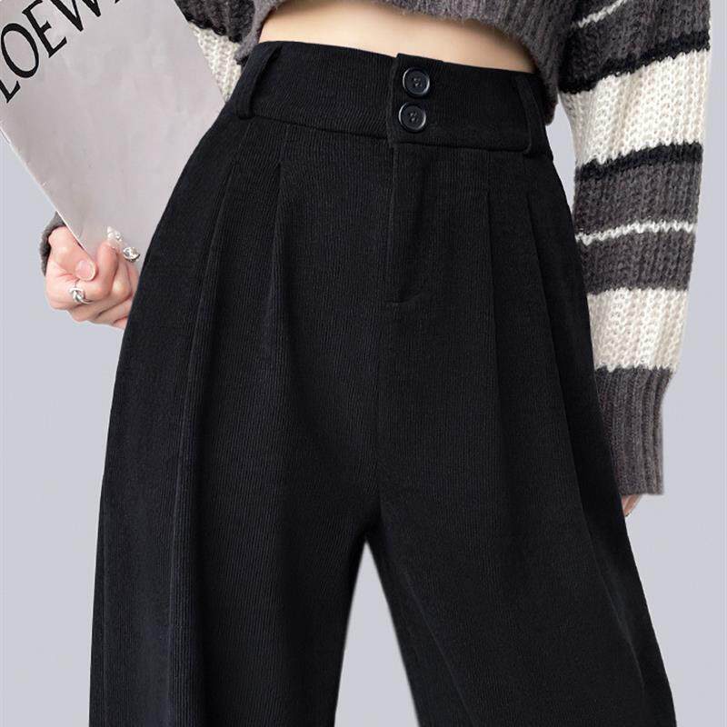 雪尼尔阔腿裤女春秋2026新款高个子垂感宽松慵懒风加绒针织休闲裤