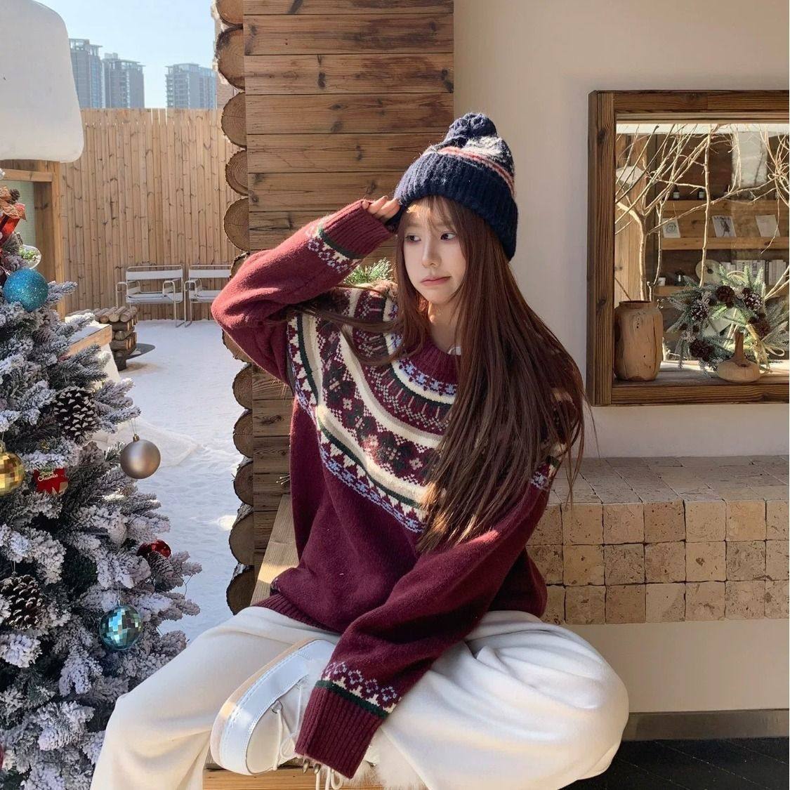 UNITY美式费尔岛圆领毛衣