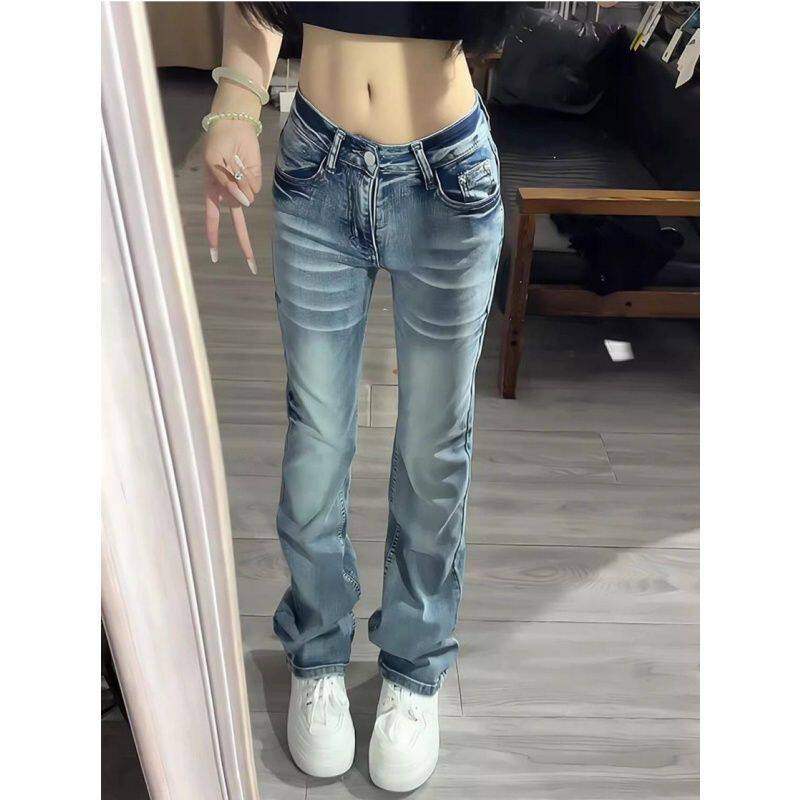 小个子一米五辣妹猫爪牛仔裤女