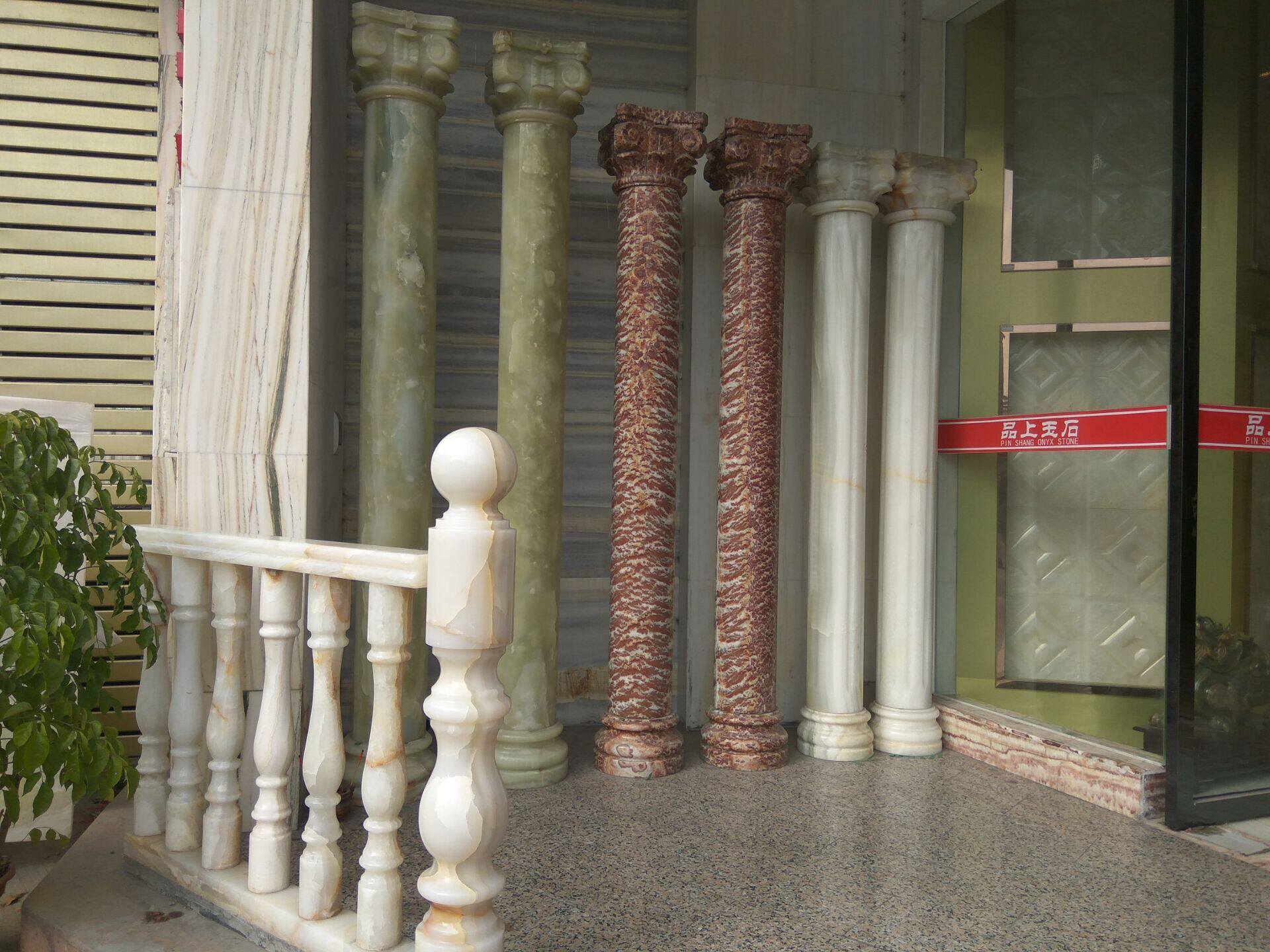 厂价直销天然玉石楼梯扶手柱阳台栏杆将军柱扶手玉石扶手