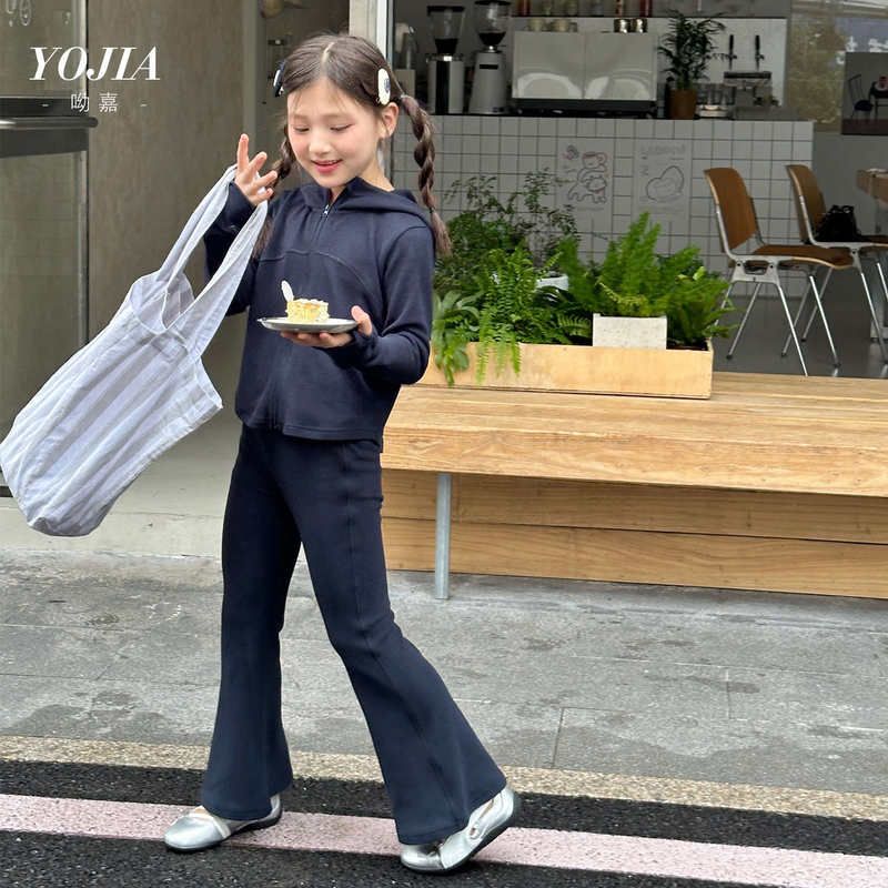 YOJIA女童运动套装秋装2025新款