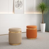 凳子化妆凳 轻奢北欧现代简约高端设计师网红ins梳妆凳卧室圆皮凳