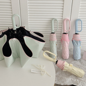 环扣晴雨伞两用防晒防紫外线太阳伞女加大手动折叠便携遮阳伞