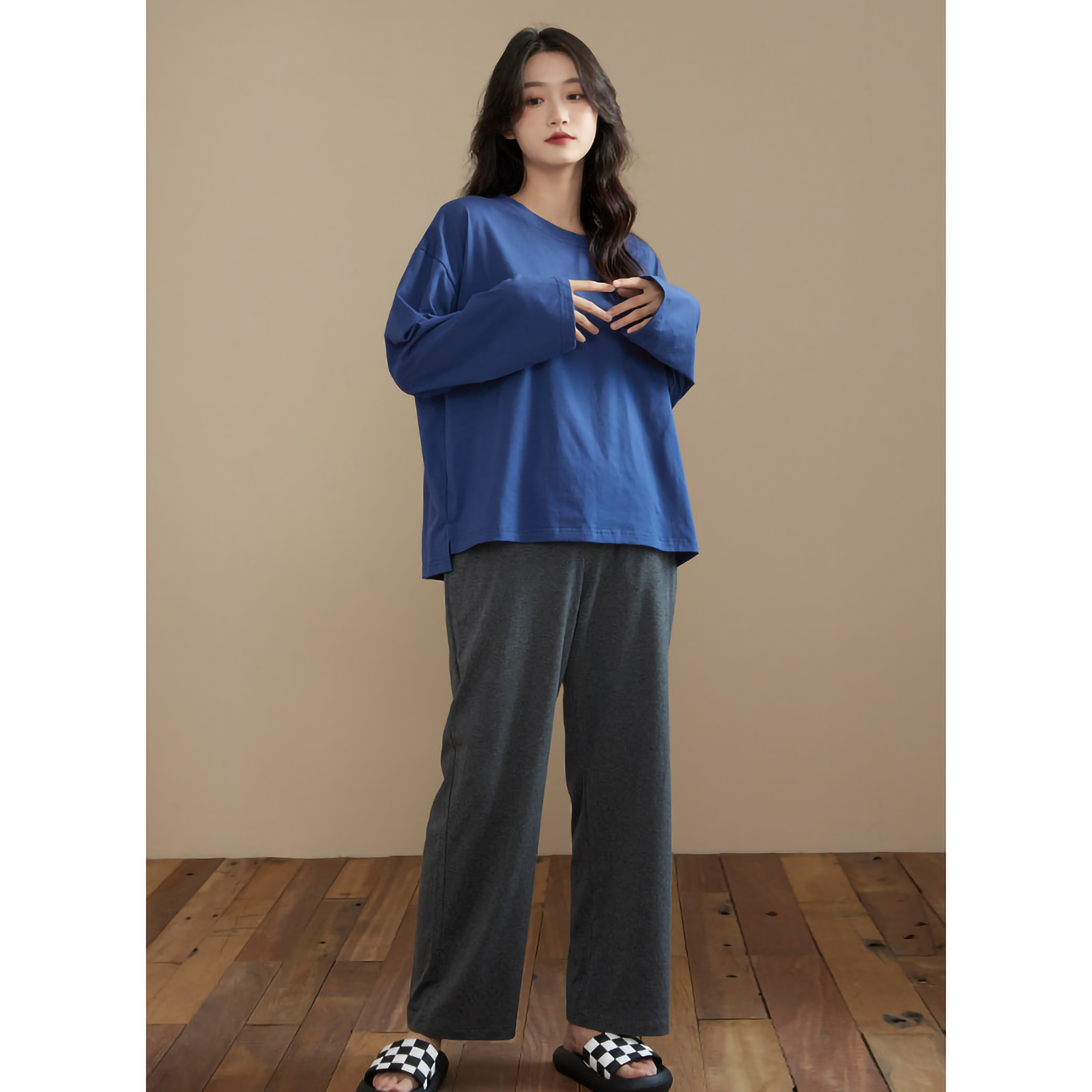 女春秋纯棉可外穿家居服套装