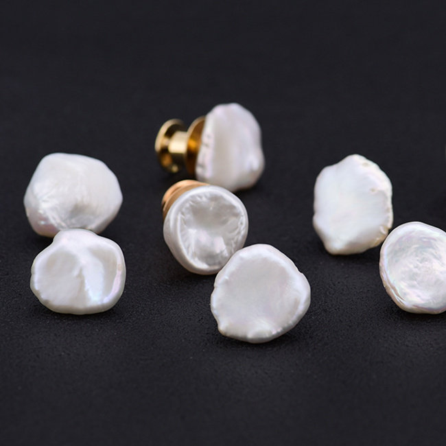 MEILAIFUREN 防走光扣衬衫领口固定扣针纽扣小胸针天然异形珍珠