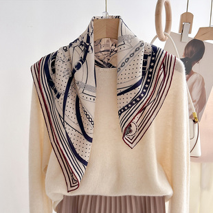 真丝羊毛方巾丝巾女保暖外搭围巾2025秋冬新款系脖高级感颈饰披肩