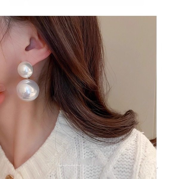 MEILAIFUREN高端定制白色大珍珠耳钉夸张耳环潮小众轻奢夏季耳饰,饰品/流行首饰/时尚饰品新,耳环,淘宝优惠券,粉丝福利购,淘宝优惠卷