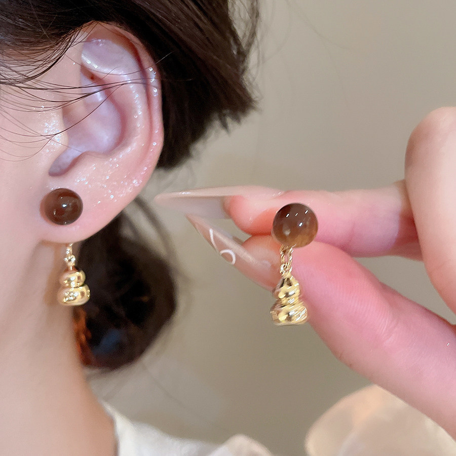 MEILAIFUREN高端定制复古葫芦吊坠时尚耳钉美拉德新中式个性耳环,饰品/流行首饰/时尚饰品新,耳环,淘宝优惠券,粉丝福利购,淘宝优惠卷