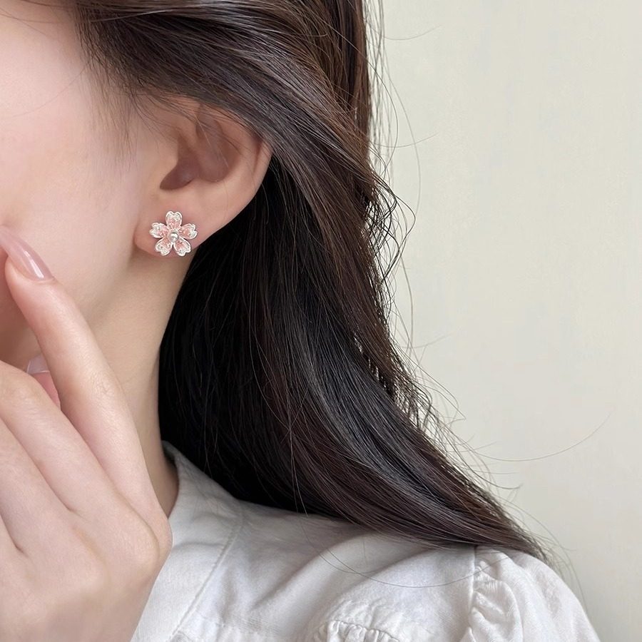 MEILAIFUREN高端定制韩系粉色花朵珍珠耳钉女夏精致气质耳环耳饰,饰品/流行首饰/时尚饰品新,耳钉,淘宝优惠券,粉丝福利购,淘宝优惠卷