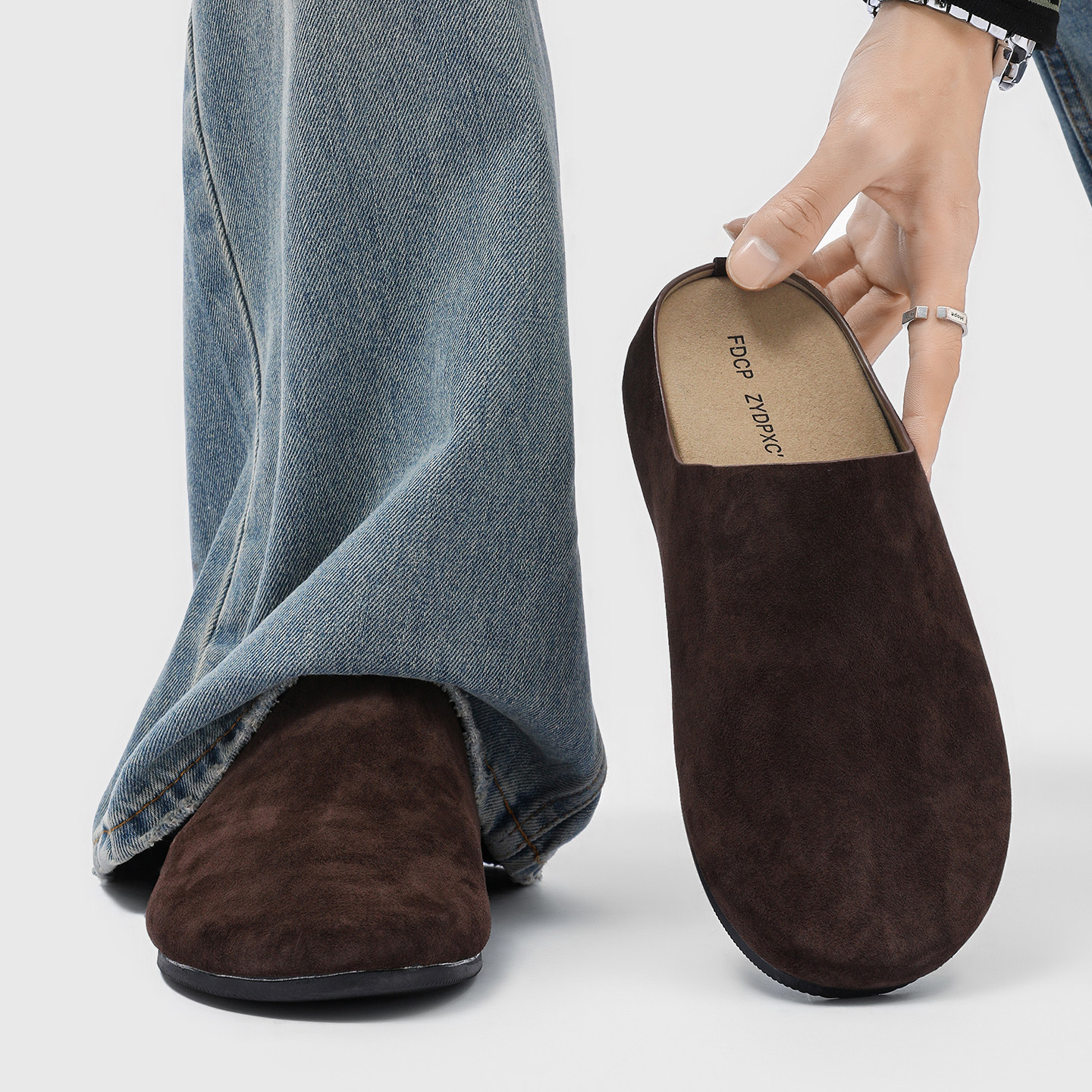 2026春季新款勃肯鞋男包头半拖鞋透气懒人一脚蹬休闲无后跟乐福鞋,流行男鞋,软木鞋/勃肯鞋,淘宝优惠券,粉丝福利购,淘宝优惠卷