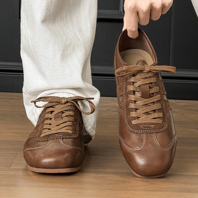 2026春季新款复古德训鞋男女休闲皮鞋透气国潮情侣款高级感赛车鞋,流行男鞋,德训鞋,淘宝优惠券,粉丝福利购,淘宝优惠卷