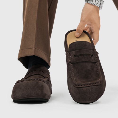 一脚蹬包头半拖鞋老钱风勃肯鞋