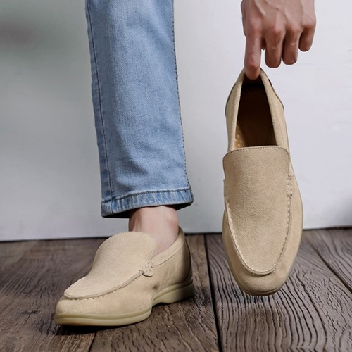 翻毛皮乐福鞋真皮纯色反绒皮鞋