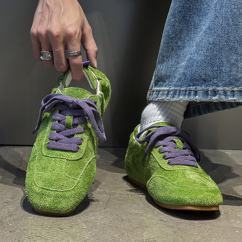 翻毛皮外穿复古德训鞋休闲板鞋