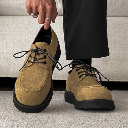 大头鞋复古皮鞋厚底增高德比鞋