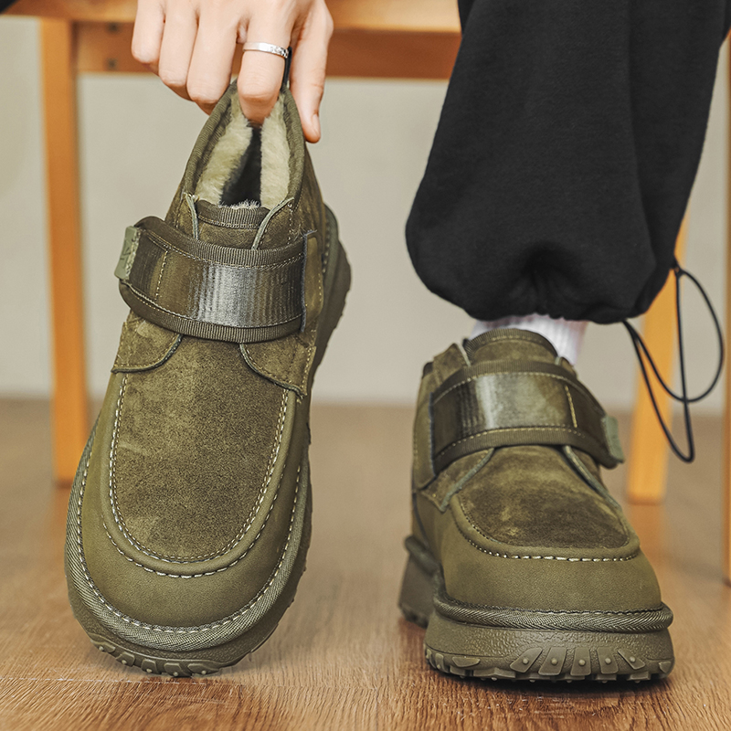 复古魔术贴雪地靴户外东北大棉鞋