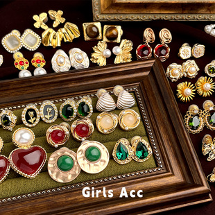 夸张几何中古耳夹无耳洞法式 Soul 复古轻奢蚊香盘耳夹 New