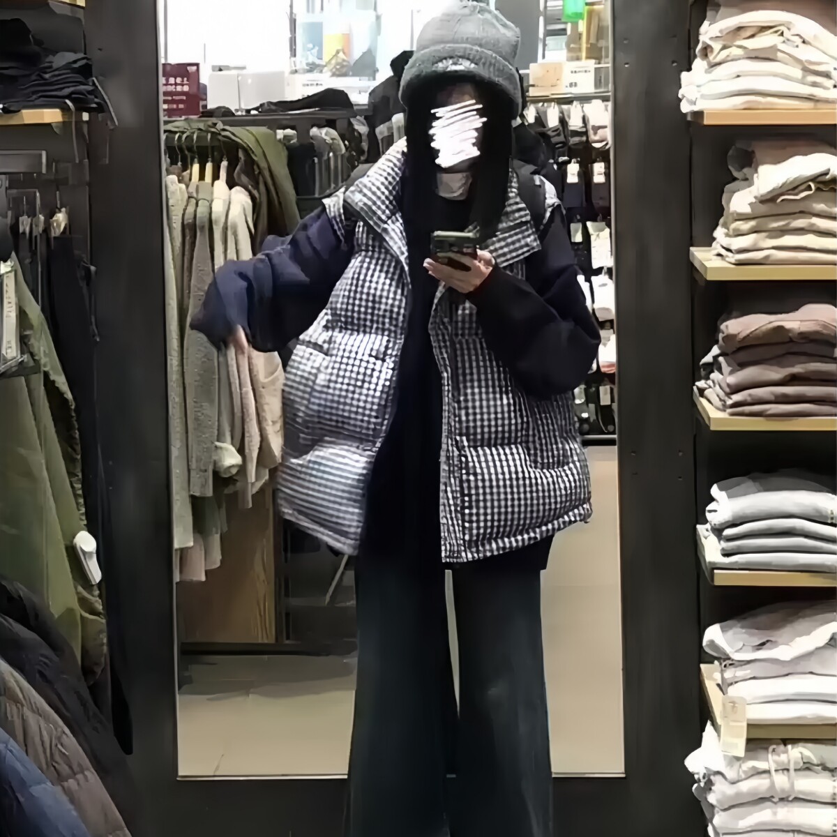 超好看 胖mm大码可爱格纹棉服马甲女秋冬新款甜美格子棉衣外套602