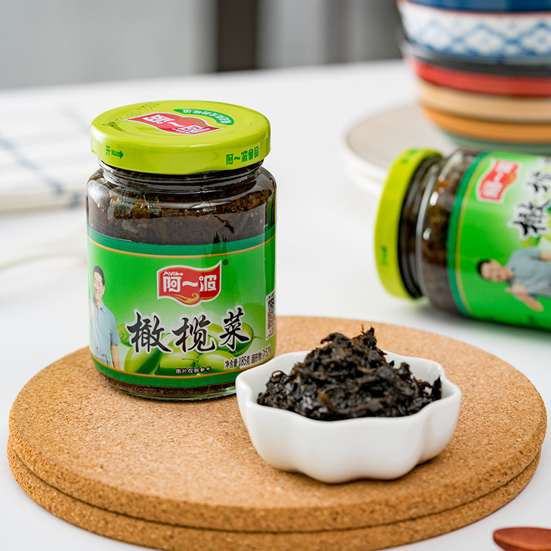 阿一波橄榄菜185g瓶装酱菜下饭菜即食咸菜拌饭菜福建特产佐餐配菜