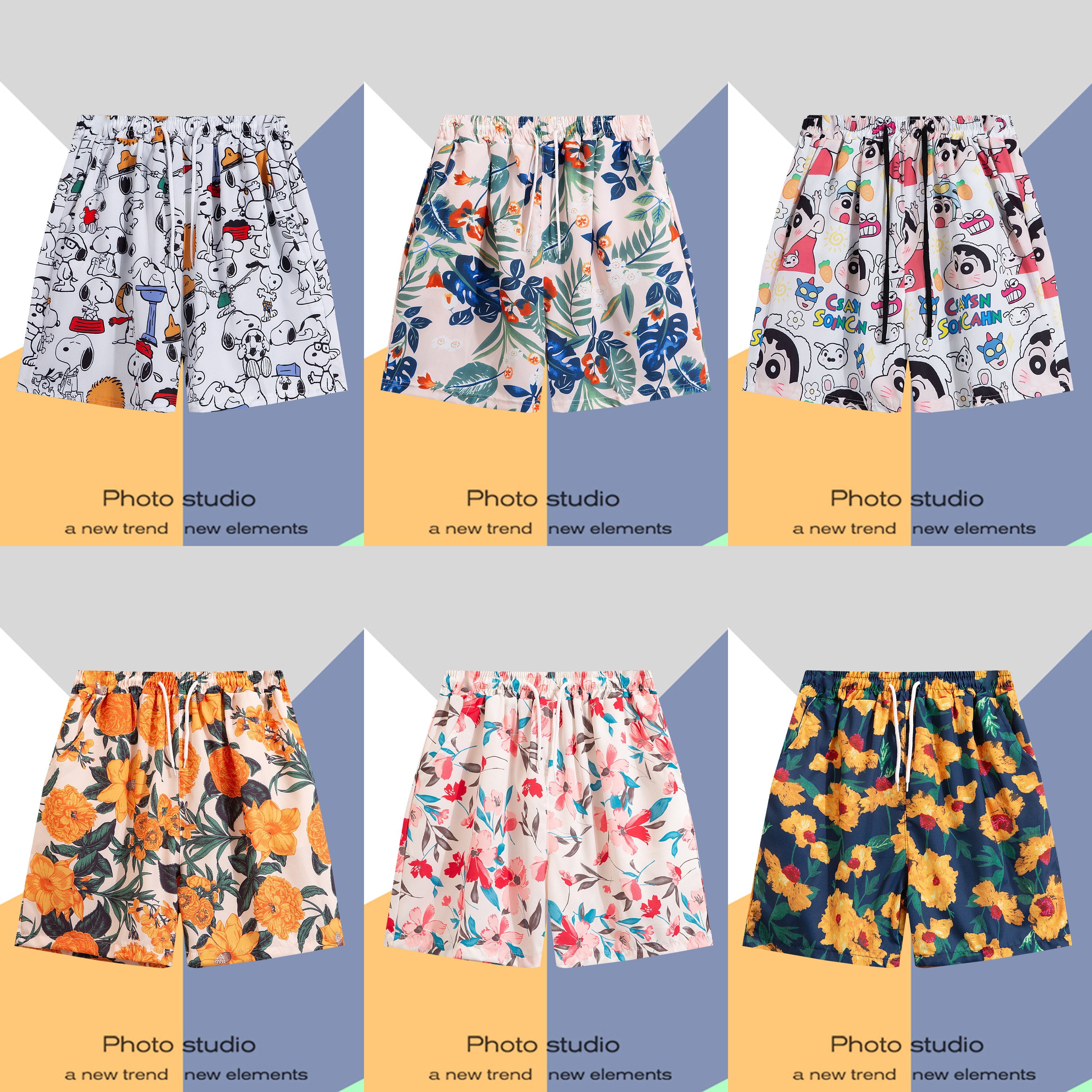 沙滩裤男海边度假潮牌夏季花短裤可下水速干宽松休闲运动大裤衩潮,男装,休闲裤,淘宝优惠券,粉丝福利购,淘宝优惠卷