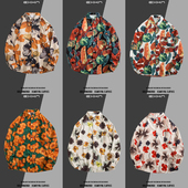 港风vintage长袖 大花衬衫 男女日系复古着夏威夷小众情侣超火外套