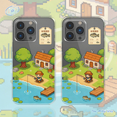 卡通动漫适用iPhone17prm手机壳华为p80p小米70 钓鱼像素风