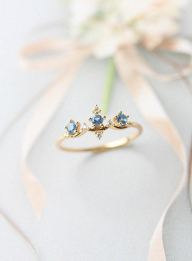 复古轻奢皇冠戒指女小众设计感ins宫廷风开口可调节指环气质新潮