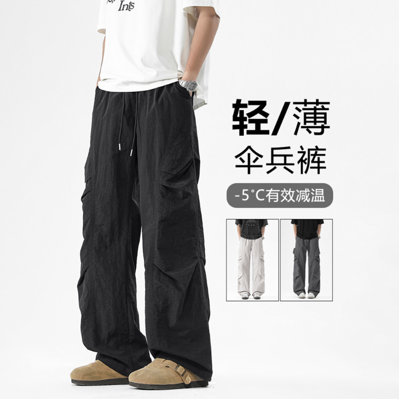 新款潮牌高级感轻薄伞兵裤男夏季图片