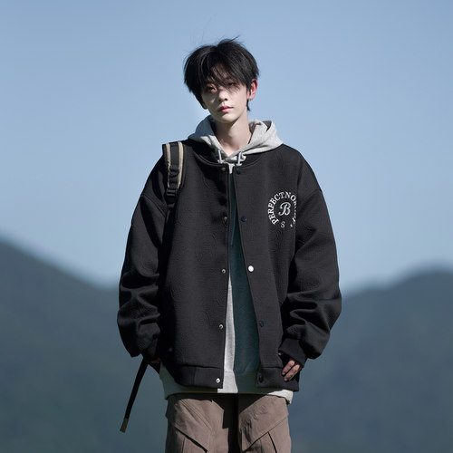 二更棒球领春季310g重磅夹克