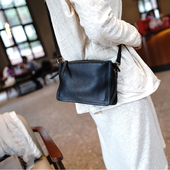 MissDeer自制头层软牛皮小巧休闲百搭时尚 真皮女式 单肩斜挎小方包