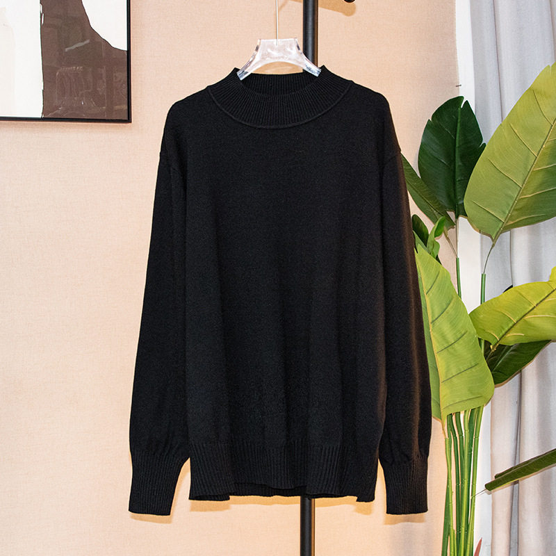 大码女装圆领毛衣打底衫2024秋冬新款简约纯色百搭显瘦内搭上衣女,女装/女士精品,大码内搭,淘宝优惠券,粉丝福利购,淘宝优惠卷