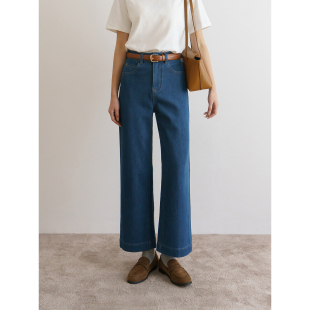 型 弹力显瘦九分裤 法式 女26春新款 直筒牛仔裤 floradance百搭好版