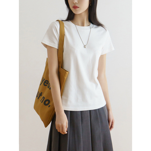 floradance T恤女2026春夏简约百搭纯色打底上衣 王炸Bi入圆领短袖