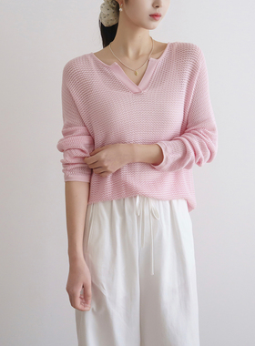 floradance亚麻天丝镂空针织衫女 2026春夏薄款长袖防晒罩衫上衣