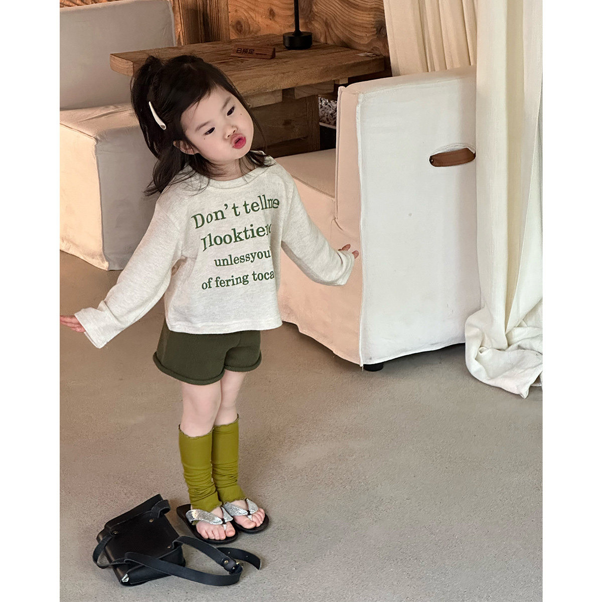 女童套装春秋装2026新款女宝宝字母印花T恤短裤两件套儿童洋气潮,童装/婴儿装/亲子装,套装,淘宝优惠券,粉丝福利购,淘宝优惠卷