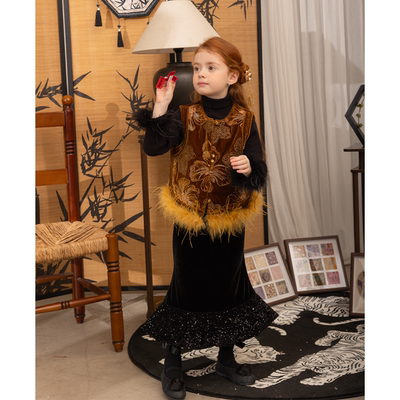 女童拜年服冬装2025新款