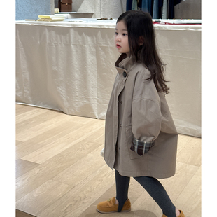 2026秋季女童韩版风衣外套儿童洋气时髦上衣中长款风衣童装秋装潮