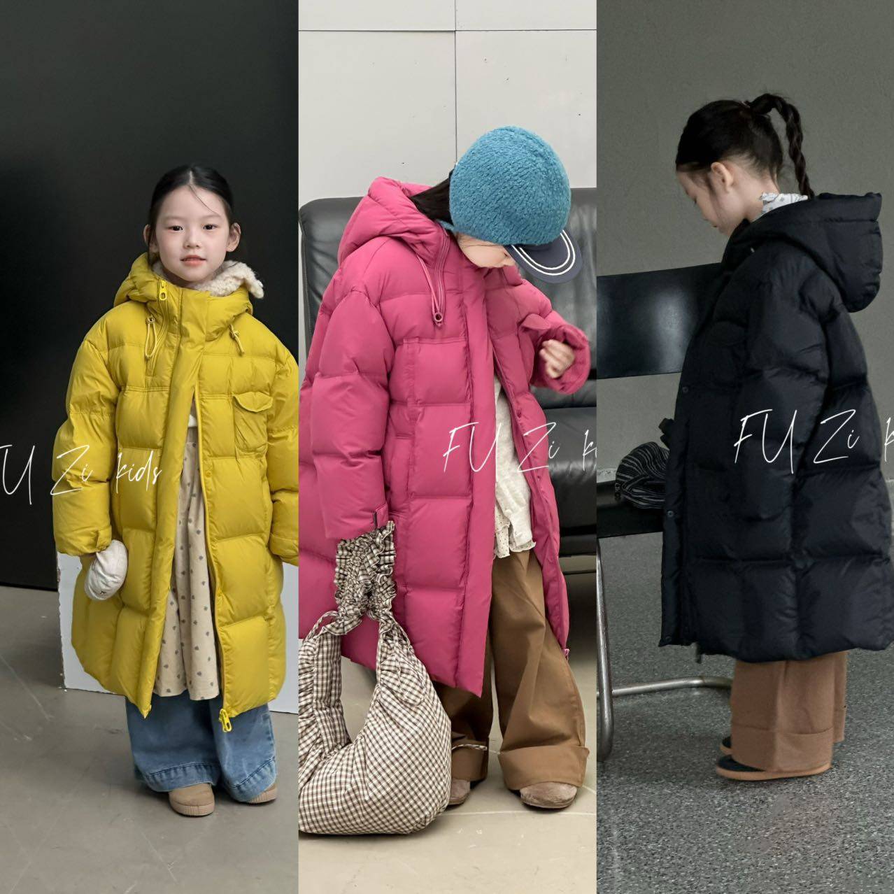 女童长款羽绒服新国标白鸭绒外套